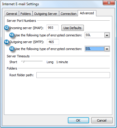 Advanced IMAP settings