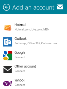 Windows 8 Mail App - Add an account