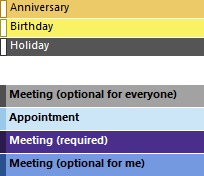 Conditional Formatting in the Calendar.