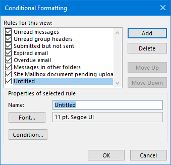 Adding a new Conditional Formatting rule.