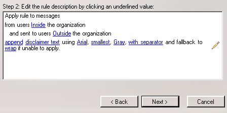 Disclaimer options in Exchange 2007