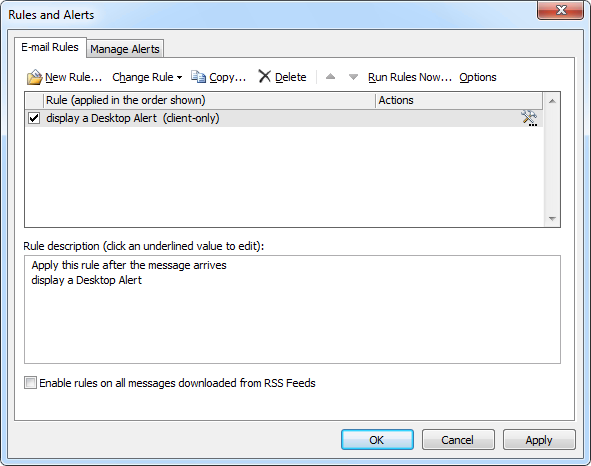 New Mail Desktop Alert rule (click on image to enlarge)