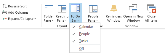 To-Do Bar options in Outlook 2013