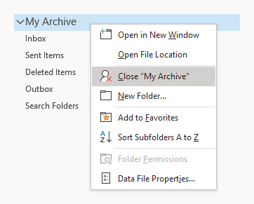 The root folder is the top folder of a mailbox. Right clicking on it allows you to close it and remove it from Outlook.