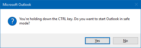 You're holding down the CTRL key. Do you wnt to start Outlook in safe mode?