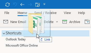 Drag & drop a folder from File Explorer into Outlook.