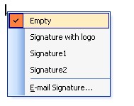 Right click in the Signature area to change the signature