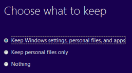 Windows 8 upgrade from Windows 7 - Choose what to keep