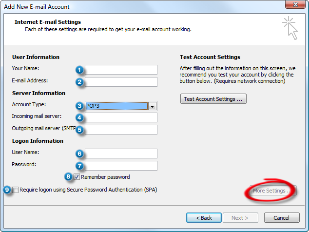 msn hotmail email settings