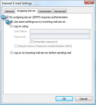 how to get outlook email server information to synchronize