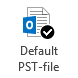 Default PST-file button