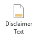 Discliamer Text button