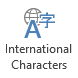 International Characters button