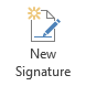 New Signature button