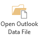 Ópen Outlook Data File button