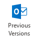 Outlook Previous Versions button