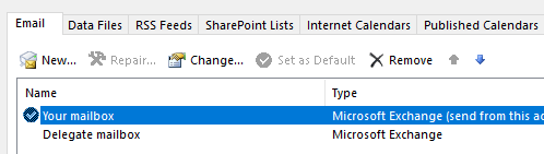 Add the delegate/shared mailbox as an additional Exchange account in Outlook.