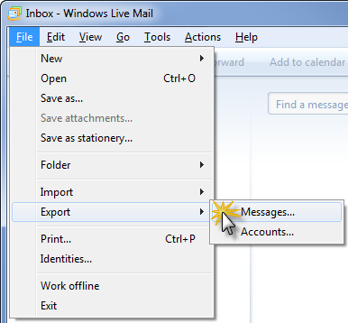 come uso la cancelleria quando si tratta di Windows Live Mail