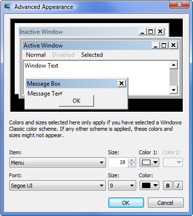 Windows Vista Display Settings Default