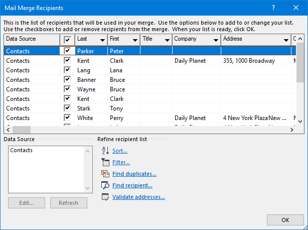 mail merge from excel csv file