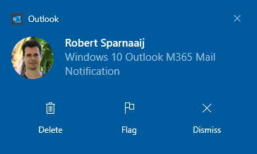 Outlook for Microsoft 365 New Mail Notification on Windows 10