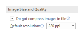 Image Size and Quality - Do not compress images in file