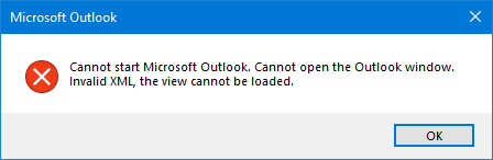 Cannot open the Outlook window