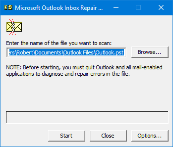 Inbox Repair Tool - scanpst.exe