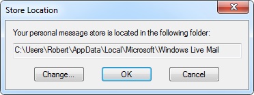 Windows Live Mail - Store Location